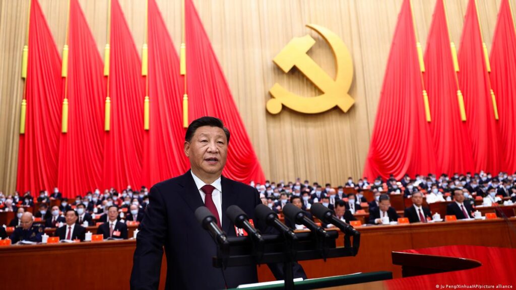 Xi at the opening session of the 20th National Congress