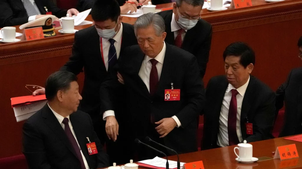 removal of former party general secretary Hu Jintao from presidium