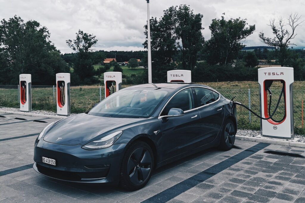a Tesla electric vehicle