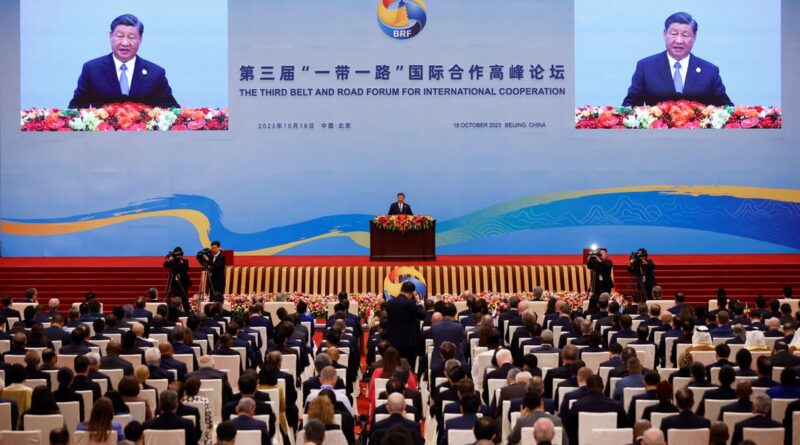 President Xi addressing audience at third BRF