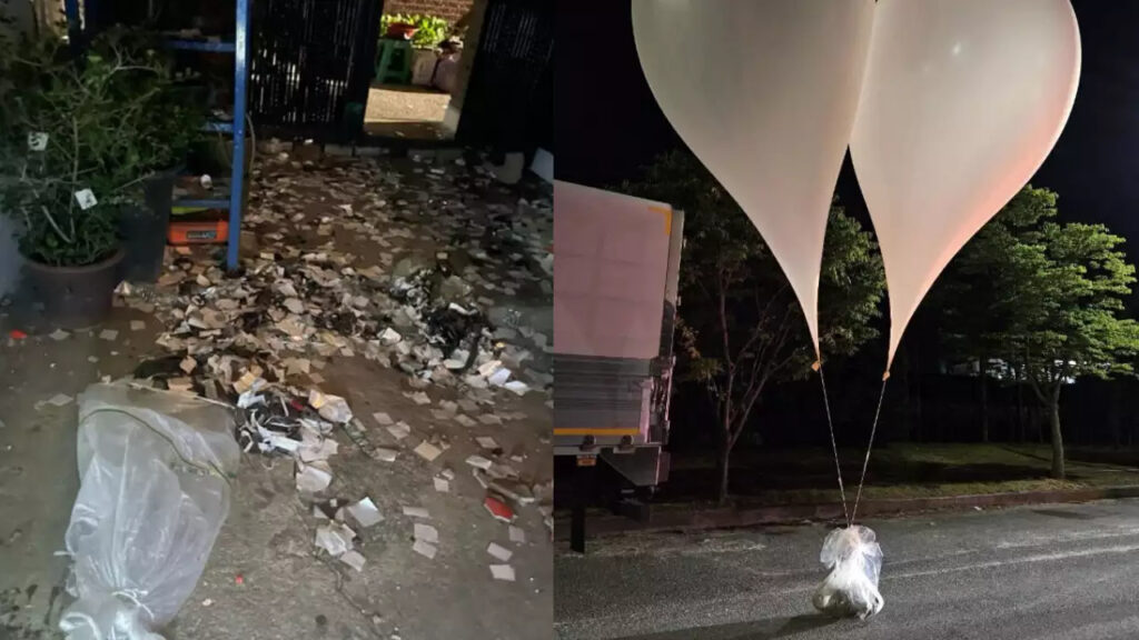 North Korean propaganda and trash-filled balloons