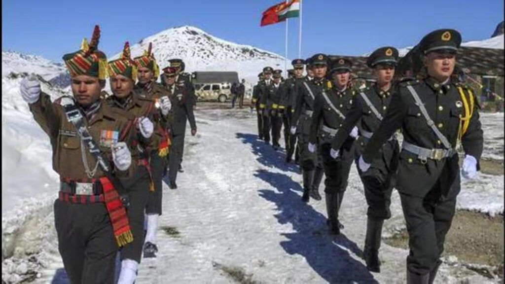 Indian and Chinese troops in the Galwan Valley