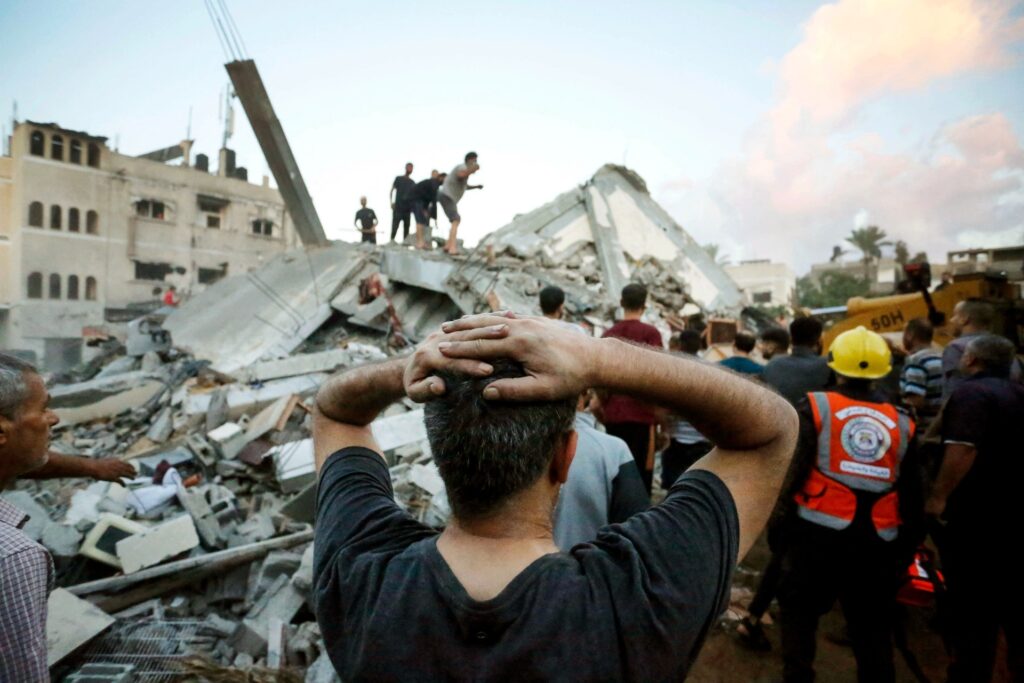 scene of war in Gaza