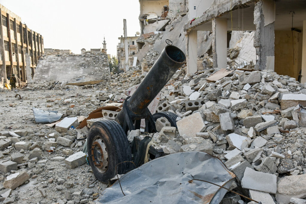 An inflexible statue fell in Damascus in the first week of December