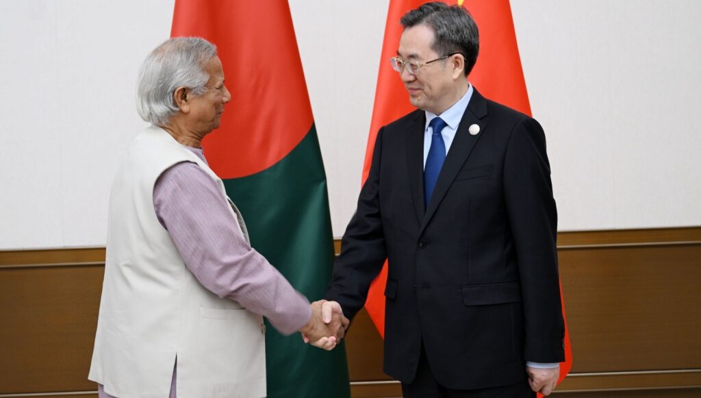 Muhammad Yunus with President Xi at The Boao Forum for Asia Annual Conference in Hainan, March 2025