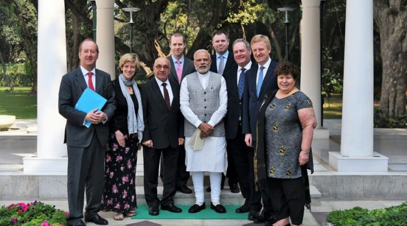 British MPs with Modi with caption – British MPs (Virendra 3rd from left) meet Indian PM Narendra Modi to highlight the Kashmir issue